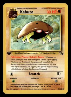 Pokemon 1st Edition Fossil #50/62 Kabuto - Image 1