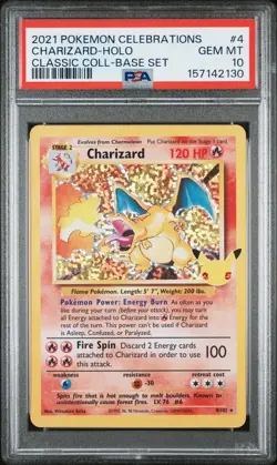 2021 POKEMON CELEBRATIONS CLASSIC COLLECTION #4 CHARIZARD-HOLO PSA 10 - Image 1
