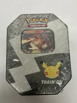 Pokemon 2021 Sword & Shield Celebrations Lance's Charizard V Tin New and Sealed - Image 1