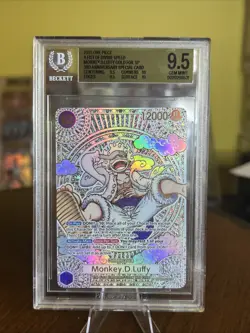 Monkey.D.Luffy Gold Foil OP05-119 A Fist Of Divine Speed BGS 9.5 - Image 1