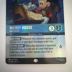 Disney Lorcana Winterspell - Mickey Mouse Bob Cratchit Epic Foil #219/204 - Image 4