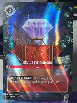Disney Lorcana Devil's Eye Diamond EN7 Enchanted Rare Foil 218/204 NM - Image 2