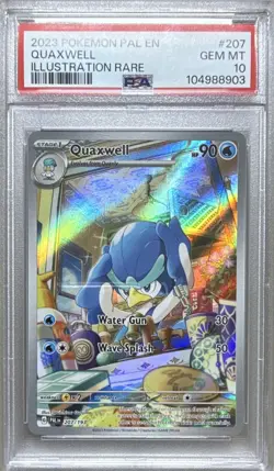 Pokemon TCG SV02 Paldea Evolved Quaxwell 207/193 Illustration Rare Holo PSA 10 - Image 1