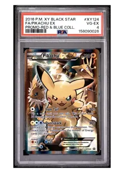 Pikachu EX Black Star Promo Card PSA 4 XY124 Red Blue Collection - Image 1