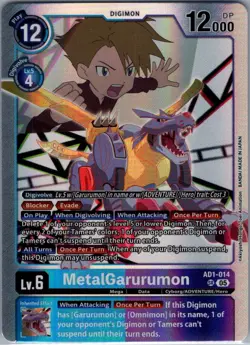 MetalGarurumon AD1-014 SR Advanced Booster Digimon Generation - Digimon Card NM - Image 1