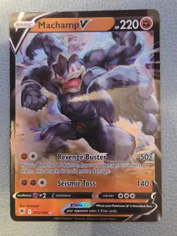Pokemon TCG Machamp v Astral Radiance Half Art Rare Card 072/189 - Image 1