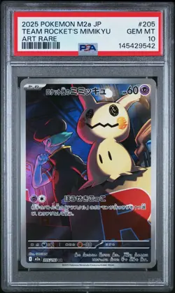 Team Rockets Mimikyu 205 Pokemon JP m2a MEGA Dream Art Rare PSA 10 GEM MINT Card - Image 1
