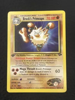 Brock’s Primeape 35/132 Gym Challenge 1st Edition Wotc Pokemon Card NM Near Mint - Image 1