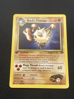 Brock’s Primeape 35/132 Gym Challenge 1st Edition Wotc Pokemon Card NM Near Mint - Image 2