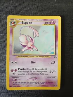 Neo Discovery Espeon Shiny Holo Old Rare Pokemon Card 1/75 2001 - Image 1