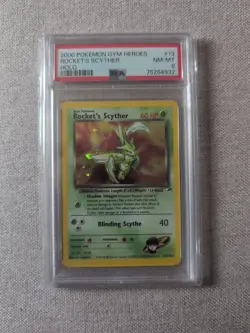 Pokemon TCG Rockets Scyther Holo Card 13/132 Gym Heroes PSA 8 - Image 3