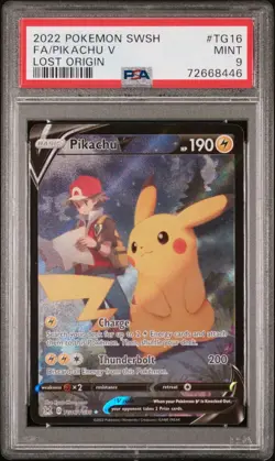 PSA 9 Pikachu V TG16/TG30 Pokemon SWSH Lost Origin Trainer Gallery PSA 9 Mint - Image 1