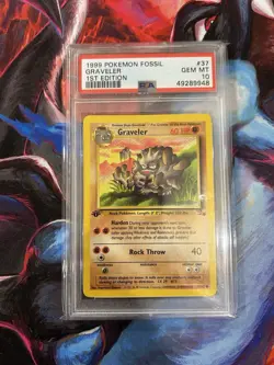 PSA 10 1st Edition Graveler Fossil - (37/62) GEM MINT 1999 Pokemon English WOTC - Image 1