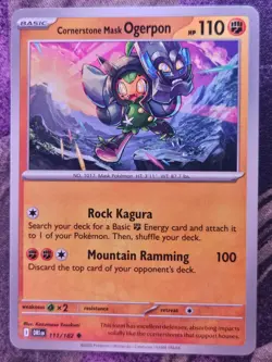 Cornerstone Mask Ogerpon 111/182 Uncommon Destined Rivals Pokemon Near Mint - Image 1