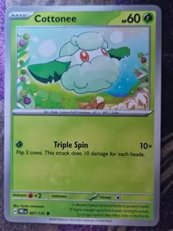 Cottonee 007/131 Common Prismatic Evolutions Pokemon Near Mint - Image 1