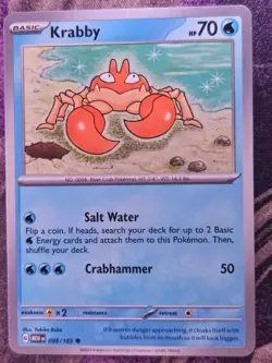 Krabby 098/165 Common 151 Pokemon Near Mint - Image 1