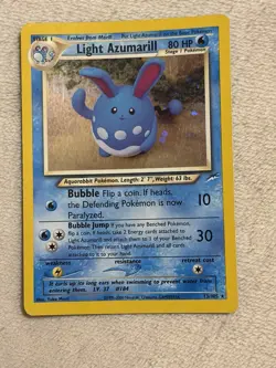 WotC Pokemon TCG Light Azumarill 13/105 Neo Destiny Holo Rare English 80 HP - Image 1