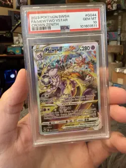 2023 Pokemon EN Crown Zenith Mewtwo VStar # GG44 PSA 10 - Image 1