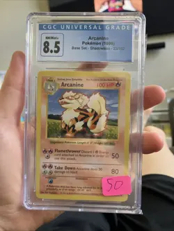 1999 Pokemon Base Set Arcanine Shadowless 23/102 CGC 8.5 #23/102 - Image 1