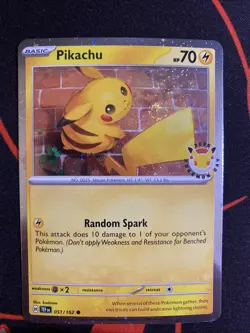 Pokemon TCG Pikachu (Pokemon Day 2026) 051/162 Cosmos Holo Promo LP SWIRL - Image 1