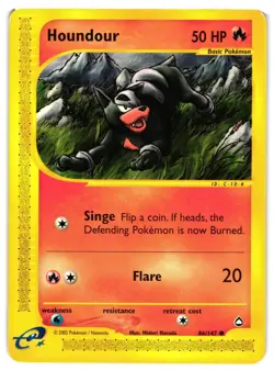 Pokemon TCG Houndour 86/147 Aquapolis E-Reader LP - Image 1