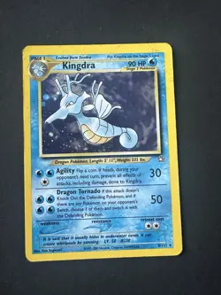 Pokemon TCG Kingdra 8/111 Neo Genesis Holo Rare Unlimited EN 2000 90HP - Image 1