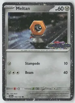 Meltan (Stellar Crown Stamped) 102/142 Cosmo Holo Pokemon NM - Image 1