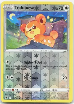 Teddiursa 122/189 Common Astral Radiance Pokemon Reverse Holo Near Mint - Image 1