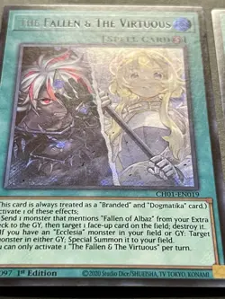 3x The Fallen & The Virtuous | CH01-EN019 | Secret Rare | HOLO BLEED! | YuGiOh! - Image 5
