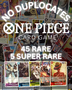 One Piece TCG RARE lot 50 cards w/ 5 Super Rares included English NM - Image 1