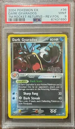 PSA 9 DARK GYARADOS 36 EX TEAM ROCKET RETURNS REVERSE FOIL POKEMON - Image 1