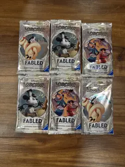 6x Disney Lorcana Fabled New Factory Sealed Booster Packs English 12 game cards - Image 1