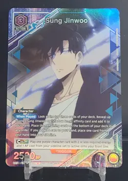 Bandai Union Arena Solo Leveling Sung Jinwoo UEP/SLC-018 Promo Silver Foil - Image 1