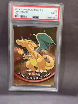1999 Topps Pokemon TCG Charizard #06 Foil PSA 9 - Image 1