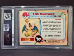 1999 Topps Pokemon TCG Charizard #06 Foil PSA 9 - Image 3