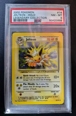 Pokemon Legendary Collection Jolteon Holo Rare 2002 PSA 8 - Image 1