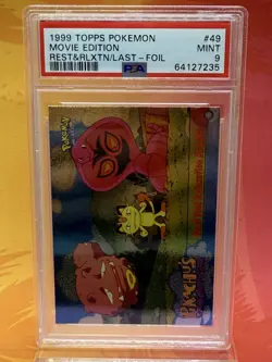 TOPPS POKEMON THE MOVIE #49 REST AND RELAXATION AT LAST PSA 9 MINT - Image 1