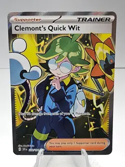 Pokemon Clemont's Quick Wit 229/191 SV08 Surging Sparks Ultra Rare - Image 1