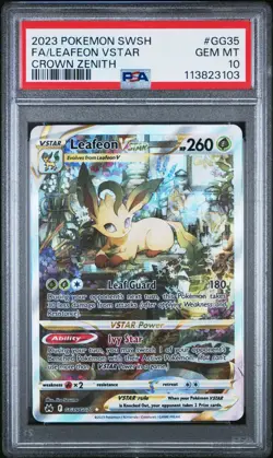 Pokemon Leafeon Vstar GG35/GG70 SIR - Crown Zenith English - Gem Mint 10 (PSA) - Image 1
