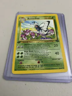 “d” Edition Error Butterfree 33/64 1st Edition Uncommon Jungle Pokemon LP-MP - Image 2