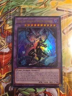 YuGiOh Veidos the Dragon of Endless Darkness LEDE-EN092 Ultra Rare 1st Edition - Image 2