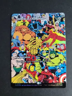 Anthem of Champions (Borderless Foil) Mythic MTG Marvel Super Heroes - Image 1