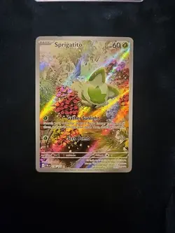Pokemon TCG Sprigatito Holo Illustration Rare Card 196/193 Sv02: Paldea Evolved - Image 1