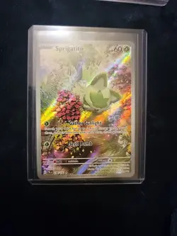 Pokemon TCG Sprigatito Holo Illustration Rare Card 196/193 Sv02: Paldea Evolved - Image 3