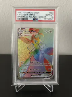2020 Pokemon SWSH Darkness Ablaze #193 Secret Scizor VMax PSA 10 Gem Mint - Image 1