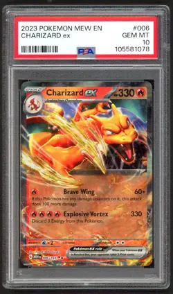 Pokemon Card - PSA 10 Charizard EX 006/165 - 151 - GEM MT - PSA10 - Image 1