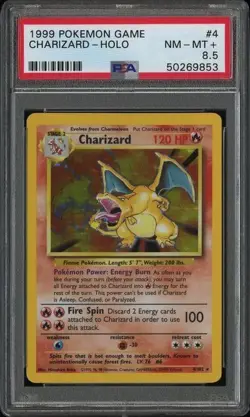 1999 Pokemon Charizard Holo #4/102 PSA 8.5 - Image 1