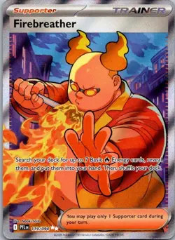 Firebreather 119/094 Ultra Rare Phantasmal Flames Pokemon Lightly Played - Image 1