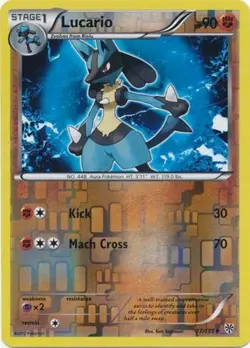 1x Lucario - 77/135 - Uncommon - Reverse Holo Lightly Played Pokemon BW - Plasma - Image 1