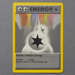 Double Colorless Energy LP - 1st Edition Base Set Shadowless Pokemon 1999 NM - Image 1